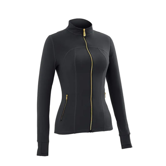 Uncia Active Modern Lightweight Stretchy Women'S Sports Jacket - Stand Collar Full Zip Thumbhole Slim Cut Skin Friendly Athletic Outerwear, Long Sleeve Zip up Jackets with Zipper Side Pockets for Sports Fitness Layer,Outdoorfun