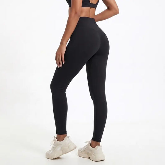 CQQNBV Women'S Athletic Compression Leggings - High Stretch, Skinny Cut, Solid Color, Seamless Natural Waist, Poly-Elastane Sportswear Athletic Pilates Pants, Second Skin Fit Training Leggings for Yoga, Gym